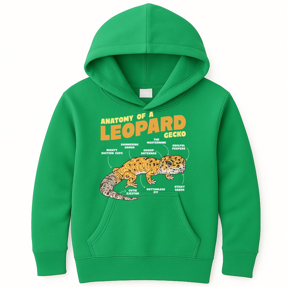 Leopard Gecko Anatomy Kids Hoodie