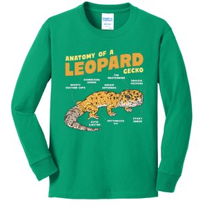 Leopard Gecko Anatomy Kids Long Sleeve Shirt