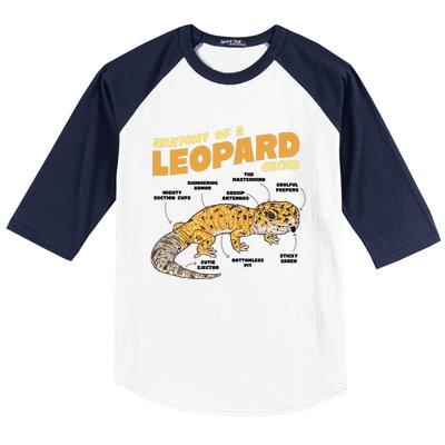 Leopard Gecko Anatomy Baseball Sleeve Shirt