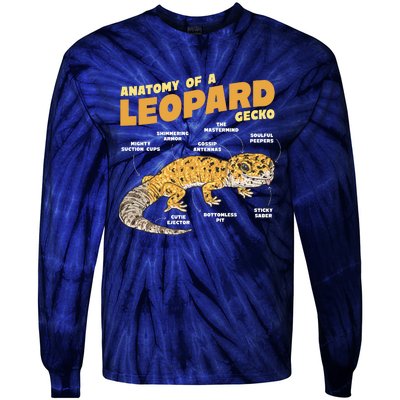 Leopard Gecko Anatomy Tie-Dye Long Sleeve Shirt