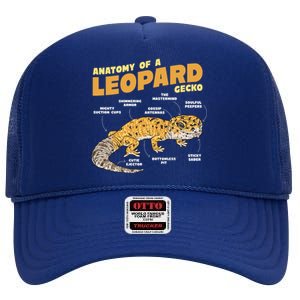 Leopard Gecko Anatomy High Crown Mesh Back Trucker Hat