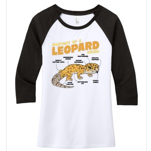 Leopard Gecko Anatomy Women's Tri-Blend 3/4-Sleeve Raglan Shirt