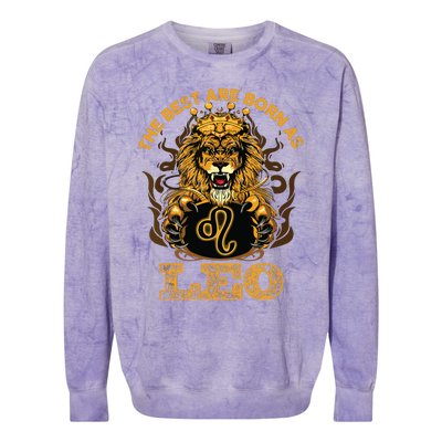 Lion Graphic Art July August Birthday Design Leo Zodiac Sign Colorblast Crewneck Sweatshirt