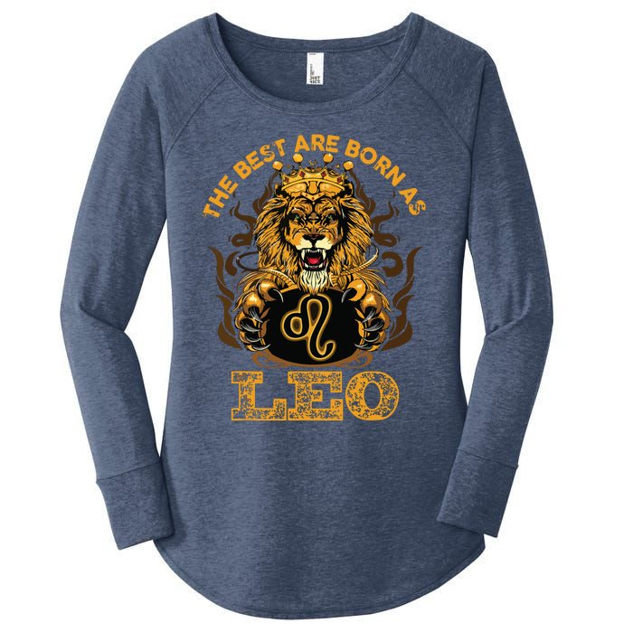 Lion Graphic Art July August Birthday Design Leo Zodiac Sign Women's Perfect Tri Tunic Long Sleeve Shirt