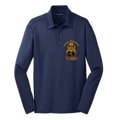 Lion Graphic Art July August Birthday Design Leo Zodiac Sign Silk Touch Performance Long Sleeve Polo