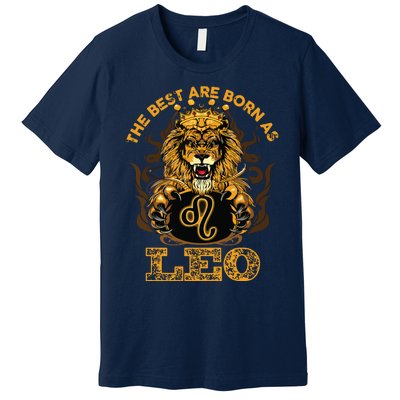 Lion Graphic Art July August Birthday Design Leo Zodiac Sign Premium T-Shirt