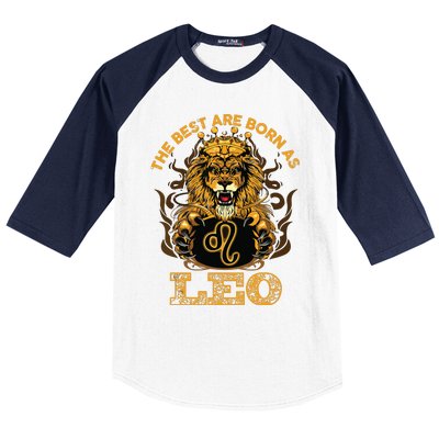 Lion Graphic Art July August Birthday Design Leo Zodiac Sign Baseball Sleeve Shirt