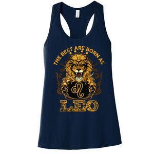 Lion Graphic Art July August Birthday Design Leo Zodiac Sign Women's Racerback Tank