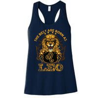 Lion Graphic Art July August Birthday Design Leo Zodiac Sign Women's Racerback Tank