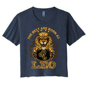 Lion Graphic Art July August Birthday Design Leo Zodiac Sign Women's Crop Top Tee