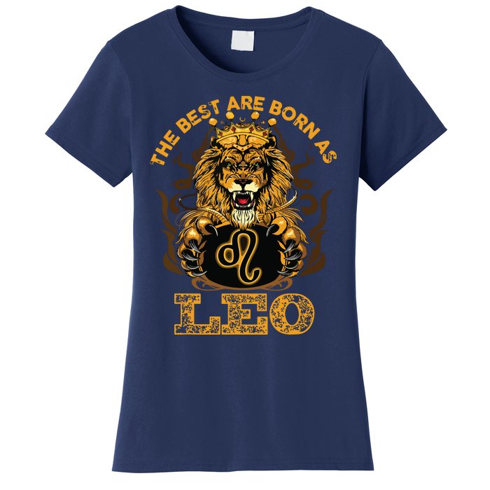 Lion Graphic Art July August Birthday Design Leo Zodiac Sign Women's T-Shirt