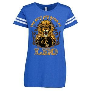 Lion Graphic Art July August Birthday Design Leo Zodiac Sign Enza Ladies Jersey Football T-Shirt