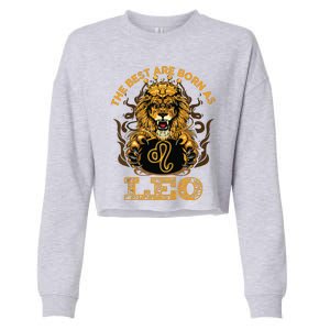 Lion Graphic Art July August Birthday Design Leo Zodiac Sign Cropped Pullover Crew