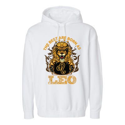 Lion Graphic Art July August Birthday Design Leo Zodiac Sign Garment-Dyed Fleece Hoodie