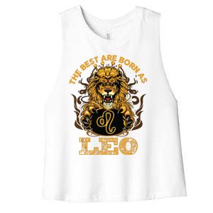 Lion Graphic Art July August Birthday Design Leo Zodiac Sign Women's Racerback Cropped Tank