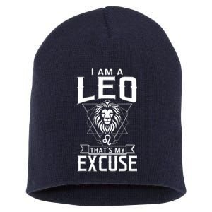 Lion Graphic Art July August Birthday Gifts Leo Zodiac Sign Short Acrylic Beanie