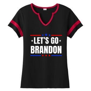 Lets Go Brandon Machado Stars And Strips LGB Ladies Halftime Notch Neck Tee