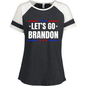 Lets Go Brandon Machado Stars And Strips LGB Enza Ladies Jersey Colorblock Tee