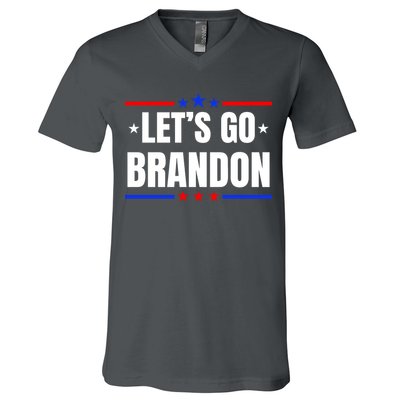 Lets Go Brandon Machado Stars And Strips LGB V-Neck T-Shirt