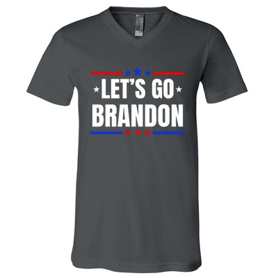 Lets Go Brandon Machado Stars And Strips LGB V-Neck T-Shirt