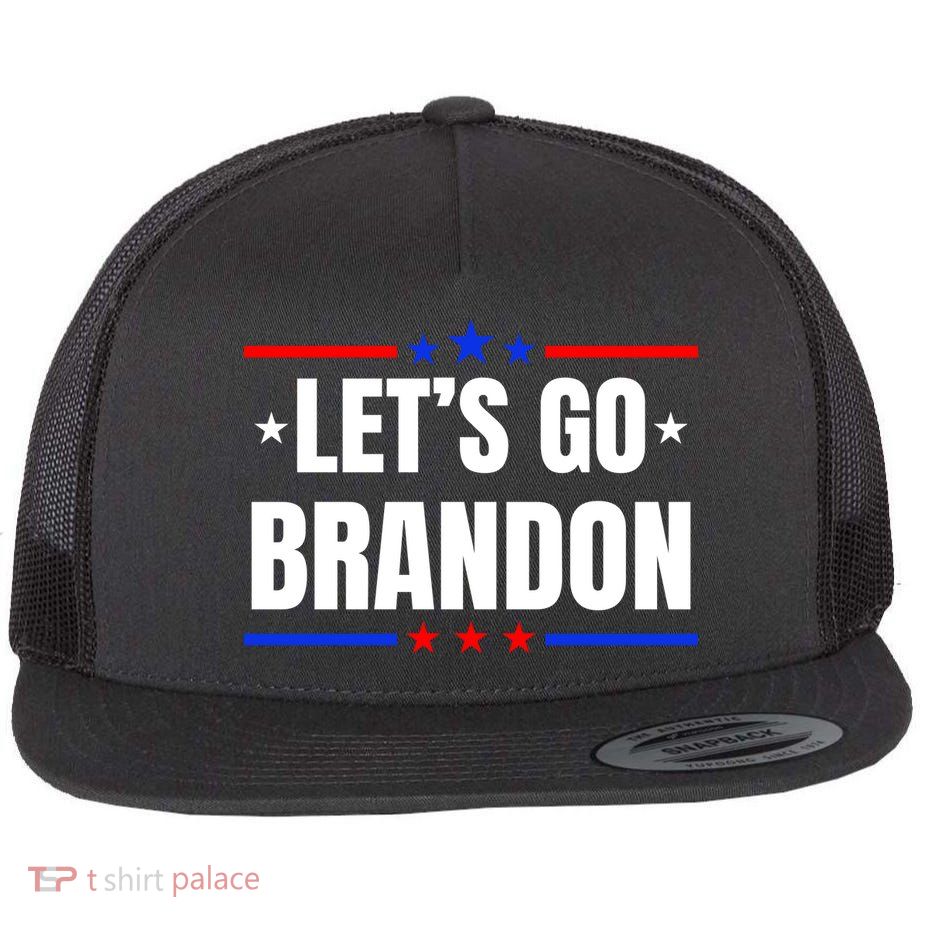 Lets Go Brandon Machado Stars And Strips LGB Flat Bill Trucker Hat