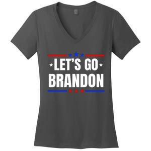 Lets Go Brandon Machado Stars And Strips LGB Women's V-Neck T-Shirt