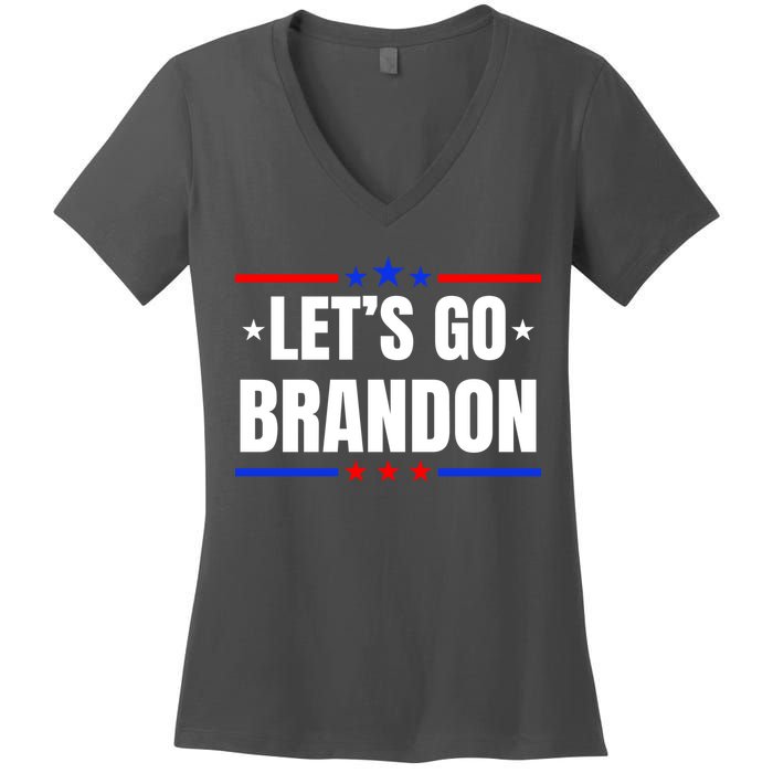 Lets Go Brandon Machado Stars And Strips LGB Women's V-Neck T-Shirt
