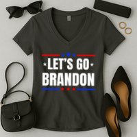 Lets Go Brandon Machado Stars And Strips LGB Women's V-Neck T-Shirt