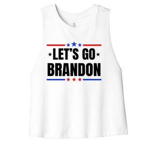 Lets Go Brandon Machado Stars And Strips LGB Women's Racerback Cropped Tank