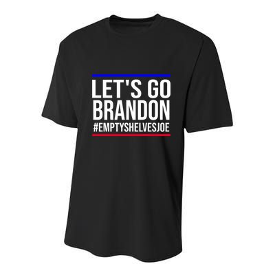 Let's Go Brandon #EmptyShelvesJoe Youth Performance Sprint T-Shirt
