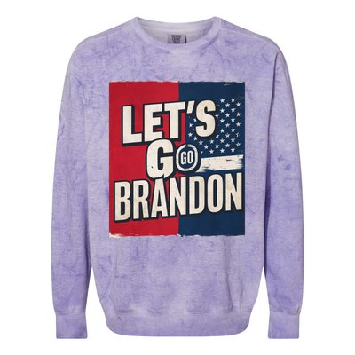 Let’S Go Brandon Conservative Us Flag Colorblast Crewneck Sweatshirt