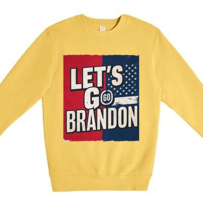 Let’S Go Brandon Conservative Us Flag Premium Crewneck Sweatshirt