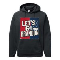 Let’S Go Brandon Conservative Us Flag Performance Fleece Hoodie