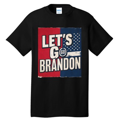 Let’S Go Brandon Conservative Us Flag Tall T-Shirt