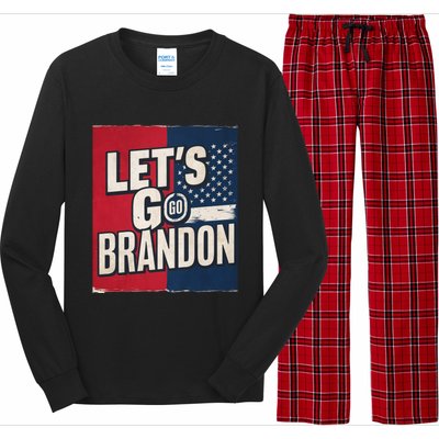 Let’S Go Brandon Conservative Us Flag Long Sleeve Pajama Set