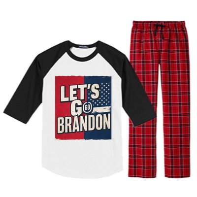 Let’S Go Brandon Conservative Us Flag Raglan Sleeve Pajama Set