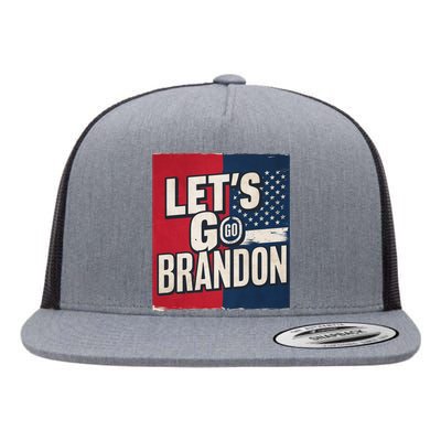 Let’S Go Brandon Conservative Us Flag Flat Bill Trucker Hat