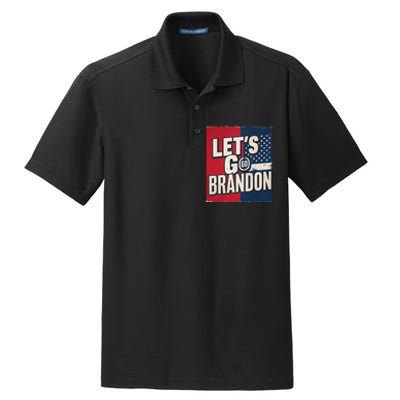 Let’S Go Brandon Conservative Us Flag Dry Zone Grid Polo