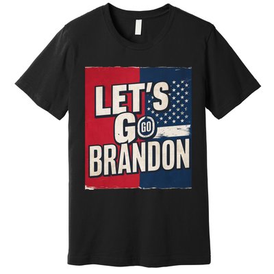 Let’S Go Brandon Conservative Us Flag Premium T-Shirt