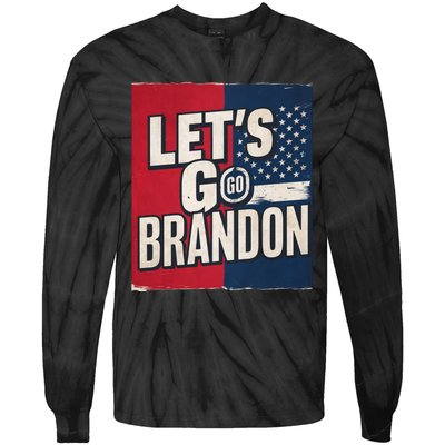 Let’S Go Brandon Conservative Us Flag Tie-Dye Long Sleeve Shirt