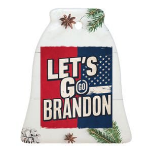 Let’S Go Brandon Conservative Us Flag Ceramic Bell Ornament