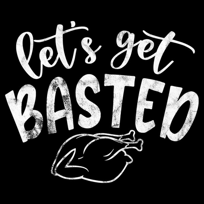 Let's Get Basted Funny Thanksgiving Turkey 7-Panel Snapback Hat