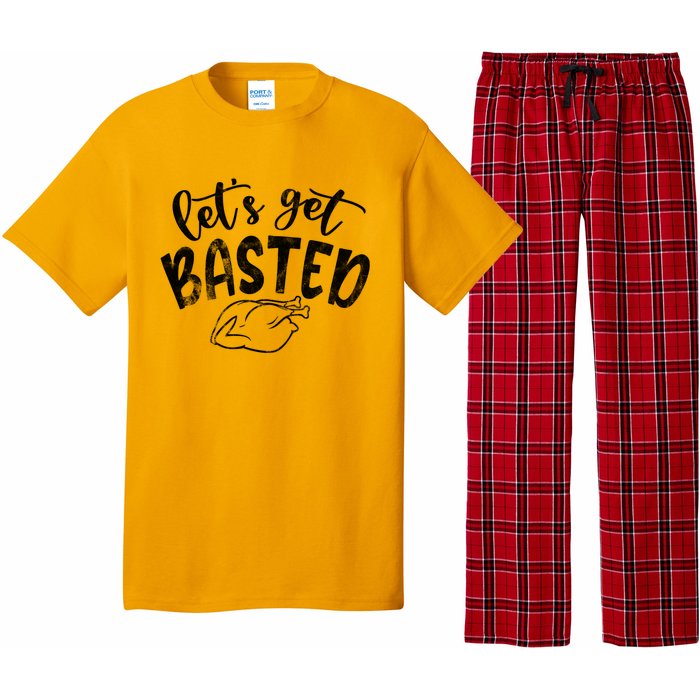 Let's Get Basted Funny Thanksgiving Turkey Pajama Set