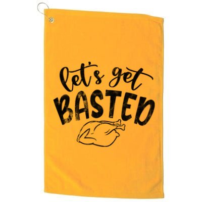 Let's Get Basted Funny Thanksgiving Turkey Golf Towel