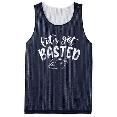 Let's Get Basted Funny Thanksgiving Turkey Mesh Reversible Basketball Jersey Tank