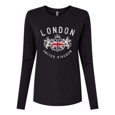 London Great Britain Vintage Crown Gift Womens Cotton Relaxed Long Sleeve T-Shirt