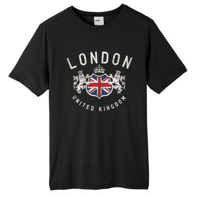 London Great Britain Vintage Crown Gift Tall Fusion ChromaSoft Performance T-Shirt