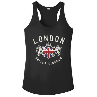 London Great Britain Vintage Crown Gift Ladies PosiCharge Competitor Racerback Tank