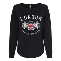 London Great Britain Vintage Crown Gift Womens California Wash Sweatshirt