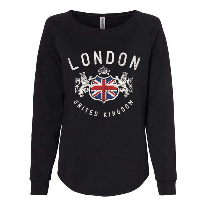 London Great Britain Vintage Crown Gift Womens California Wash Sweatshirt